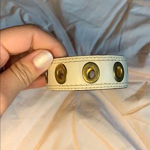 White Coach Leather Bracelet